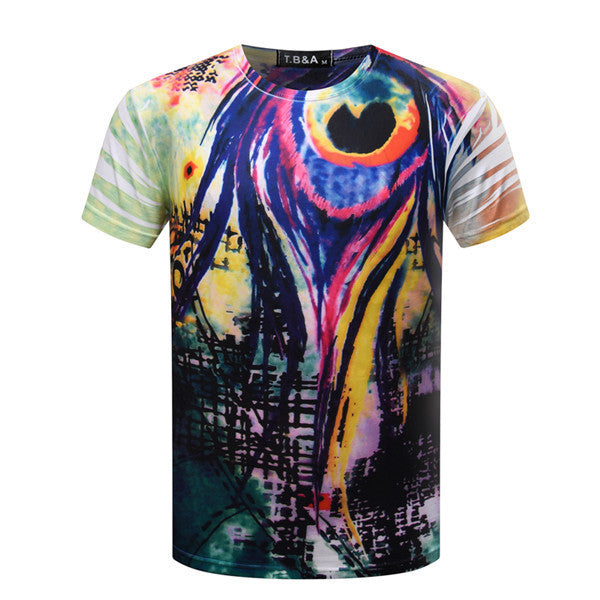 3D Computer Printing T-Shirt Men's T Shirt short sleeve O Neck Printed Shirts Fashion Knitted Tops Tees TX84-An-R1