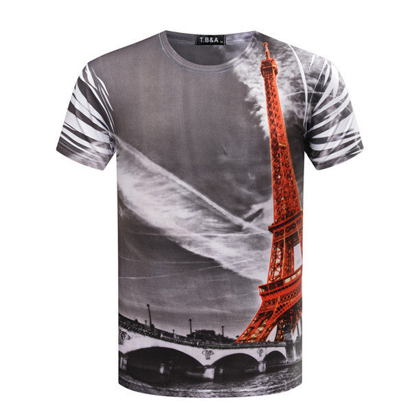 3D Computer Printing T-Shirt Men's T Shirt short sleeve O Neck Printed Shirts Fashion Knitted Tops Tees TX84-An-R1