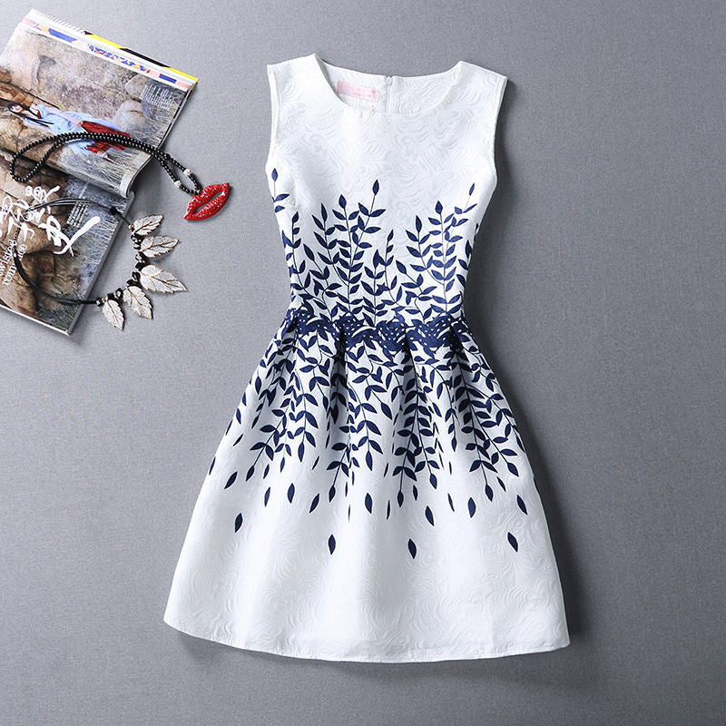 Online discount shop Australia - Black Sleeveless Print Party Dresses Ladies Vintage Style sundress female