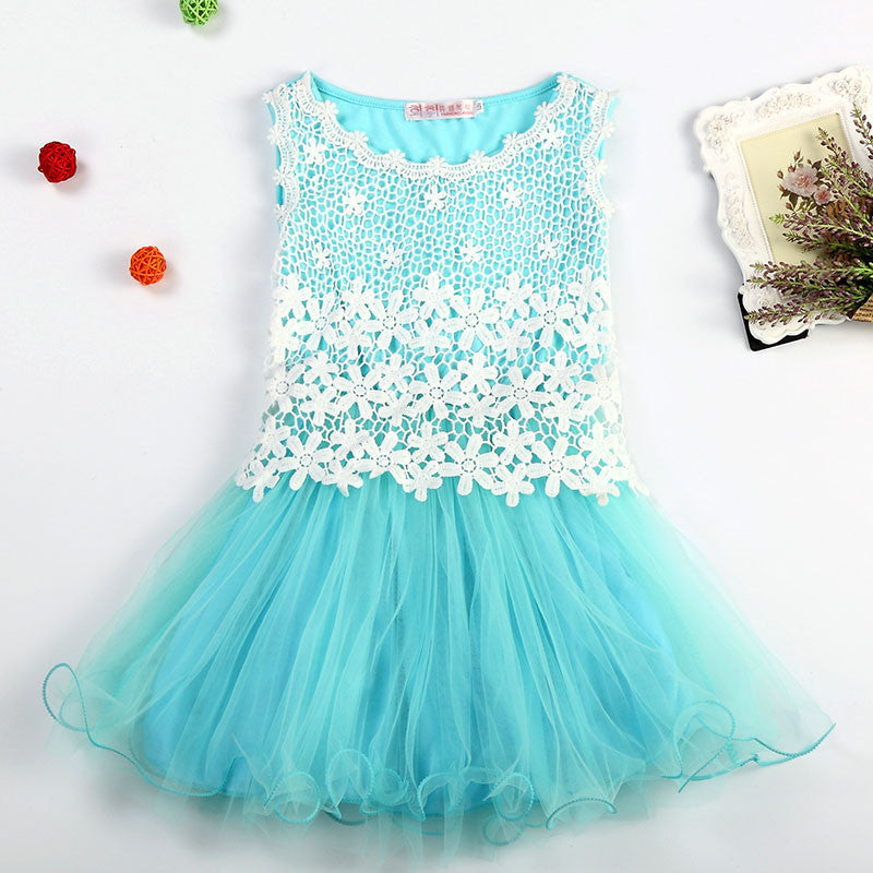 Online discount shop Australia - Fairy Princess Lace Flowers Girls Dress Kids Birthday Party Wear Toddler TuTu Girls Dresses Girl Clothing Kids Baptism Clothes