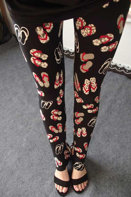 Women's BRUSHED Cross Plum Flowers Multicolor High Elastic Leggings Pants Female Workout Legging Trousers Women
