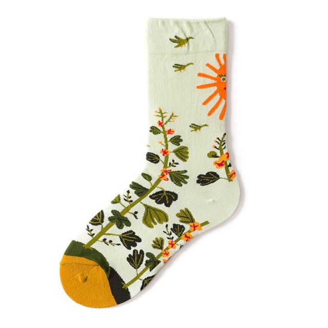 New Fashion Unisex Creative Harajuku Funny Socks Art Abstract Oil Painting Socks French Style Women Men Divertidos Crew Sokken