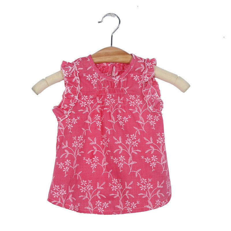 Online discount shop Australia - Beautiful girl's dress Kids Baby Girl Floral Sleeveless Princess Dress Vest Shirt Clothes Cotton Blended costumes