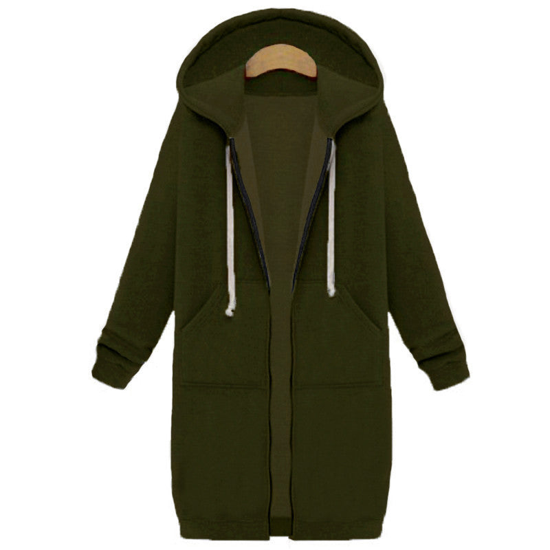 Online discount shop Australia - Coats Women Sweatshirts Coat Casual Pockets Zipper Outerwear Hoodies Jacket Plus Size S-5XL Long Hooded