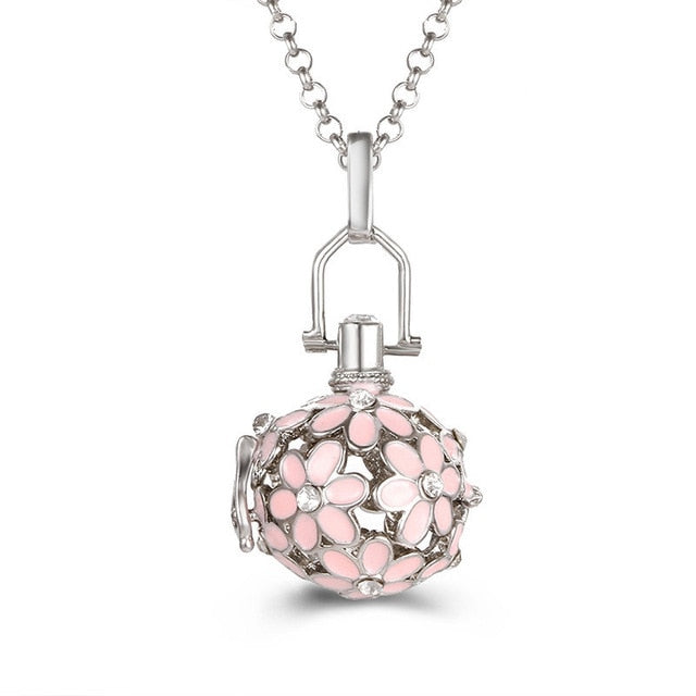 Mexico Chime Music Angel Ball Caller Locket Necklace Vintage Pregnancy Necklace Aromatherapy Essential Oil Diffuser Accessories