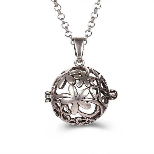 Mexico Chime Music Angel Ball Caller Locket Necklace Vintage Pregnancy Necklace Aromatherapy Essential Oil Diffuser Accessories