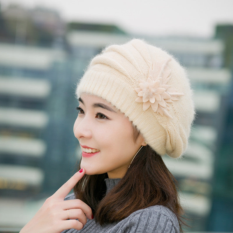Online discount shop Australia - Hats for women beanie mom's cap solid beret Rabbit hair