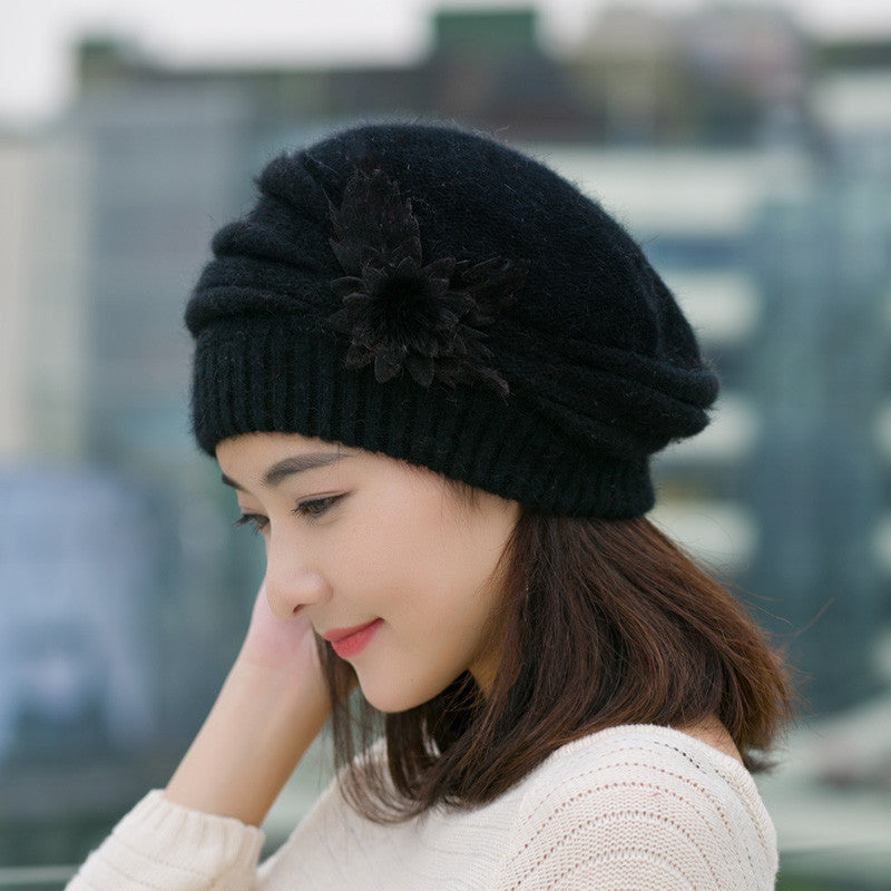 Online discount shop Australia - Hats for women beanie mom's cap solid beret Rabbit hair