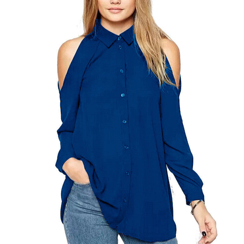 Vintage Plus Size 6XL Long Sleeve Off The Shoulder Chiffon Blouses Women Tops Shirts XXXXL 5XL