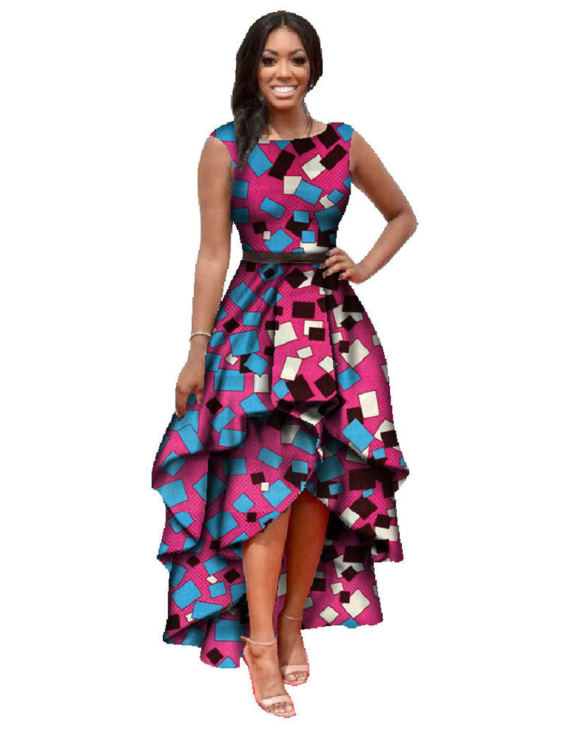 Online discount shop Australia - african clothes for women o-neck african embroidery bazin dress Dashiki women dress cotton african print dress big size WY447