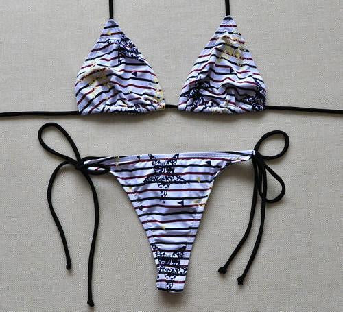 Solid Thong Bikini Women's Beach Brazilian Swimwear Female Bikinis Set Departure Beach Swimsuit String Biquini 1667