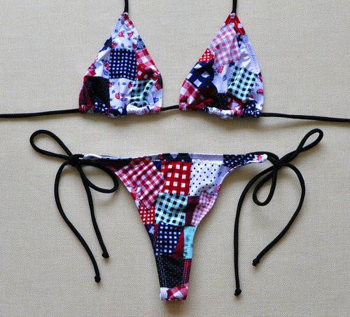 Solid Thong Bikini Women's Beach Brazilian Swimwear Female Bikinis Set Departure Beach Swimsuit String Biquini 1667