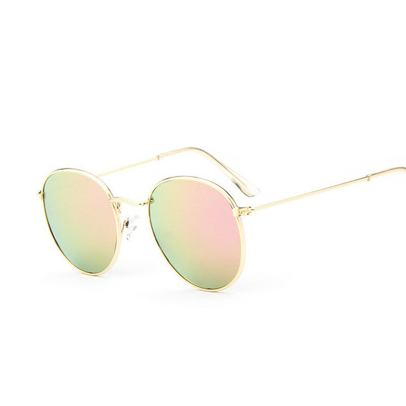 Retro round sunglasses women men brand designer sun glasses for women Alloy mirror sunglasses ray female oculos de sol