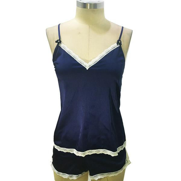Women Clothes for Shorts Sets V-Neck Sleepwear Satin Pajama women's Pajamas Spaghetti Strap Lace Pajama Set