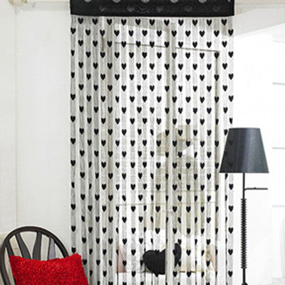 Chic Curtain Window Loving Heart Pattern Vestibule Floral Tassel String Balcony Lifting Sheer Valance Scarf Room Decor