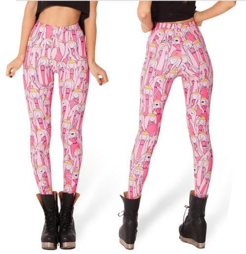 X-053 Pirate Punk Leggings Fitness Pants Digital Printing ADVENTURE TIME Attack Of The Unicorn Leggings For Women Casual