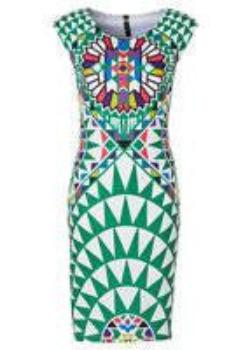 Tropical Floral Print Sleeveless Sheath O-Neck Natural Knee-Length Dress Casual