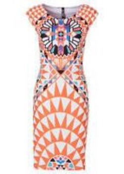 Tropical Floral Print Sleeveless Sheath O-Neck Natural Knee-Length Dress Casual