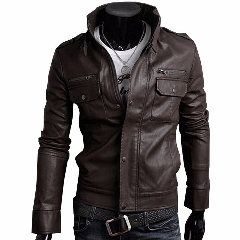 Online discount shop Australia - Classic Style Motorcycling PU Leather Jackets Men Slim Male Motor Jacket Men's Clothes MWP148