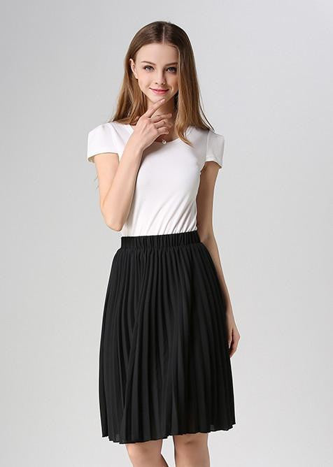 Vintage Tulle Skirt Tutu Midi Summer Skirts Womens Slim Elastic High Waist Skirt Jupe Longue Skater Skirt Pleated Skirts