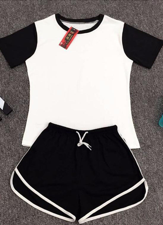 Tracksuit for women Short Sleeve tshirt And Shorts Women's suits In Two Colors Sets Women Plus Size