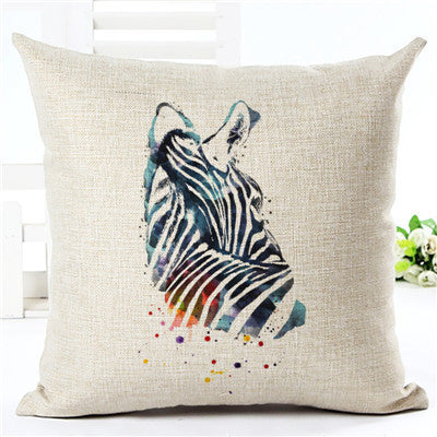 Online discount shop Australia - New Arrival Creative Cartoon Style Zebra Print Home Decor Cotton Linen Cushion Cover Seat Cushion