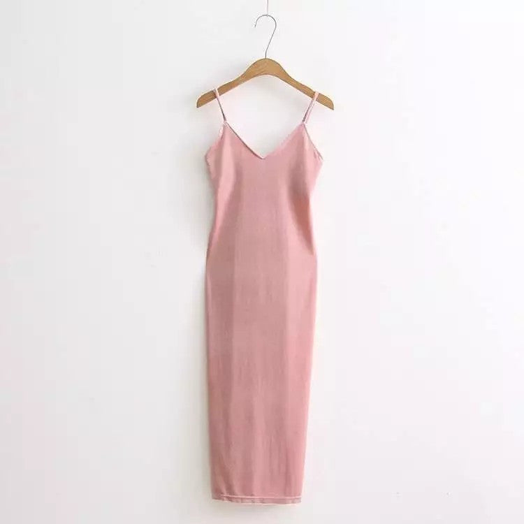 Online discount shop Australia - 2017 Women Spring Brief Style Velvet Slip Dress Side Vent Full Dress Suspender Strap Sexy One Piece Velvet Dress