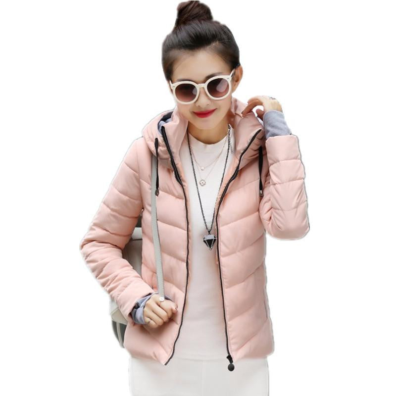 Womens Jackets Medium-Long Down Cotton Parka Plus Size Jacket Coat Slim Ladies Casual Clothing Navy and Black