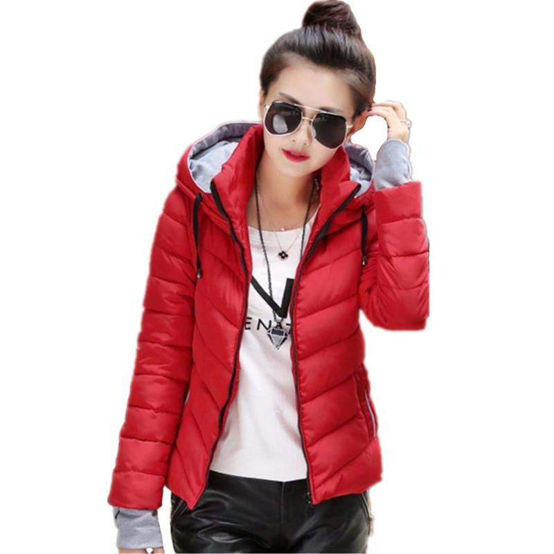 Womens Jackets Medium-Long Down Cotton Parka Plus Size Jacket Coat Slim Ladies Casual Clothing Navy and Black