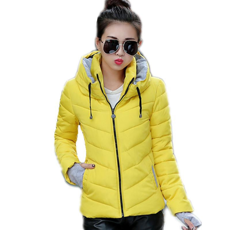 Womens Jackets Medium-Long Down Cotton Parka Plus Size Jacket Coat Slim Ladies Casual Clothing Navy and Black