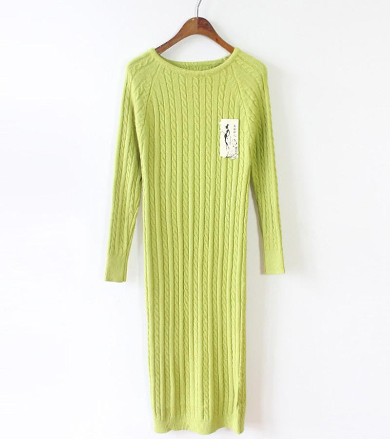 Twist Women long sweater Autumn Dress sexy slim Bodycon Dresses Elastic Skinny Split Brief Knitted Dress vestidos