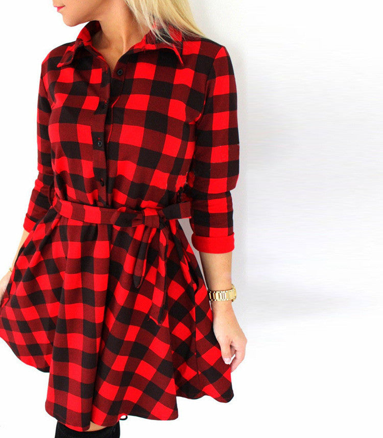 Plaid shirt dress