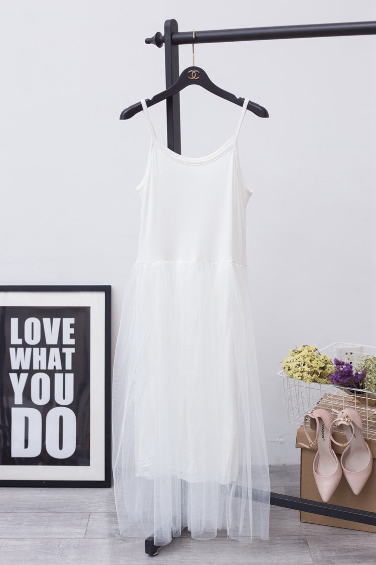 Pure Cotton Lace Split Joint Camisole Dress,5 colors available YD8100