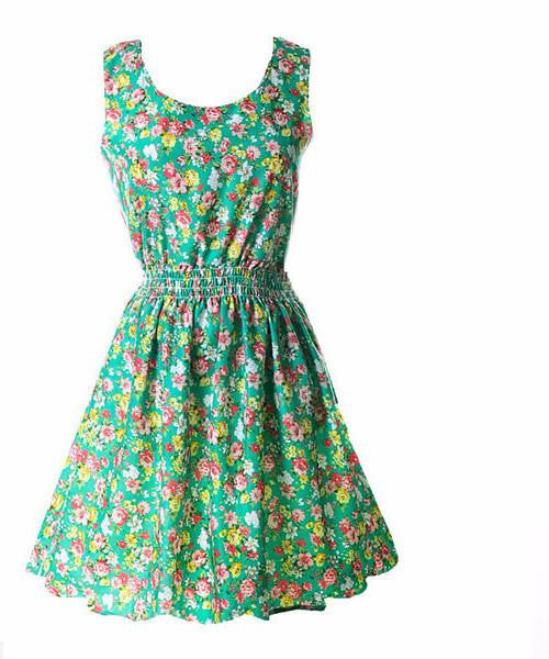 Summer Fashion Women Chiffon Sleeveless Sundress Beach Floral Tank Mini Dresses