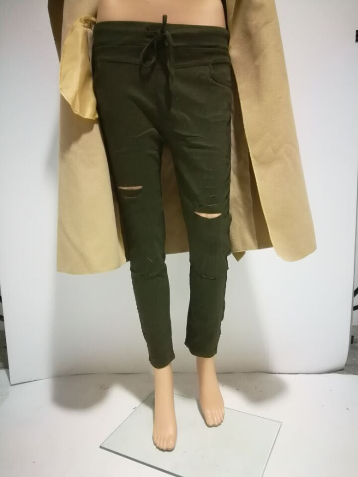 Online discount shop Australia - Cut Out Women's Pants Thin Casual Drawstring Trousers For Women White Long Cargo Pantalon Plus Pants Women