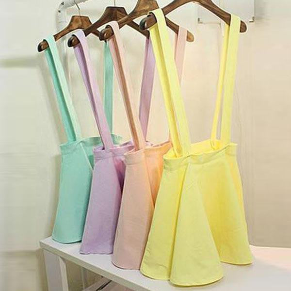 Online discount shop Australia - Girl Pleated Mini Skirt Womens Pastel Skater Flared Belt Waist Suspender Skirt