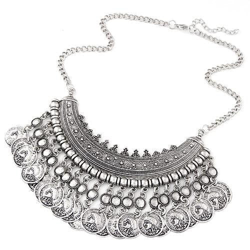 Vintage Maxi Statement Necklaces & Pendants Bohemian Coin Necklace Women Female Choker Collier Femme Boho Jewelry Bijoux