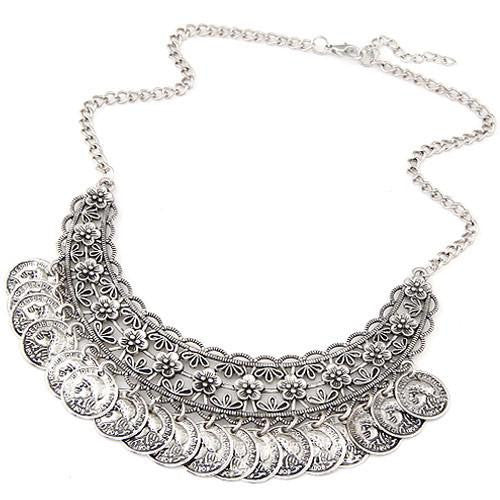 Vintage Maxi Statement Necklaces & Pendants Bohemian Coin Necklace Women Female Choker Collier Femme Boho Jewelry Bijoux