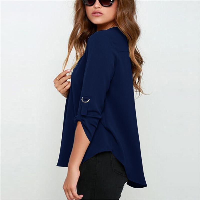 Tops Shirts Womens Plus Size 6XL Long Sleeve Fashion Vintage Casual Chiffon Blouses Women XXXXL 5XL