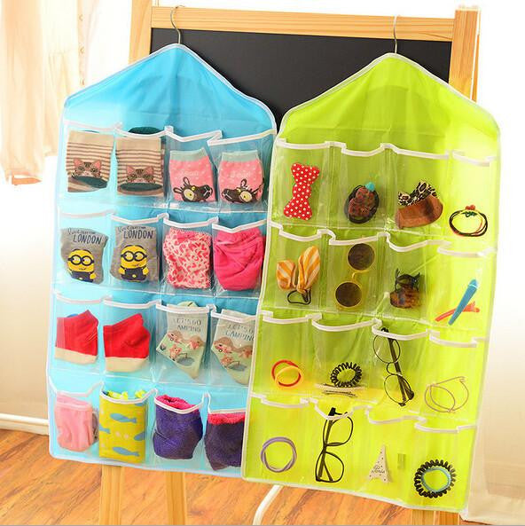 Thick Multifunction Clear Socks Cosmetic Underwear Sorting Storage Bag Door Wall Hanging Closet Organizer Storage Holders &Racks
