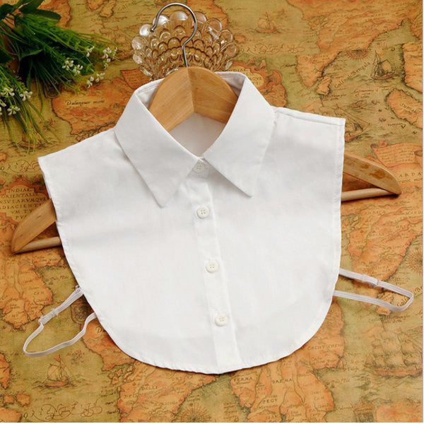 Online discount shop Australia - Fashion Women Lady Decor Fake Half Shirt Tops PeterPan Detachable Collar Unisex Tie Blouse
