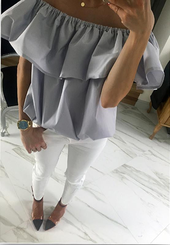 Women Blouse Candy Color Fashion Butterfly Sleeve Tops Loose GV244