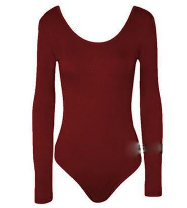 Women Blouses Slimming O-Neck Long Sleeve Bodysuit Solid Women Tops Vintage Body Women Shirts LT7