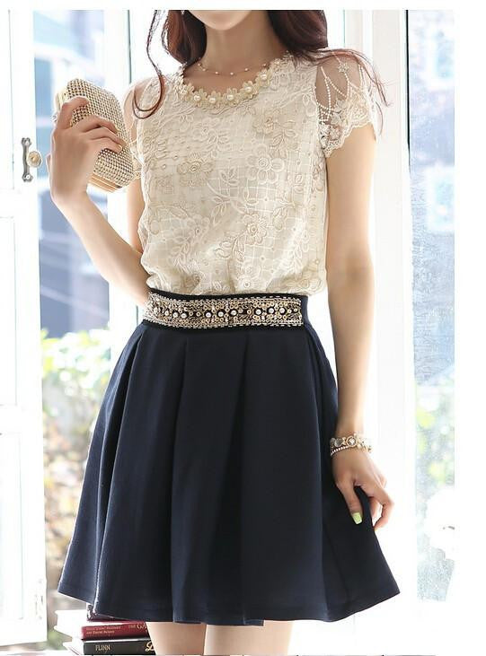 Style Female Shirt Chiffon Blouses Women Plus Size Lace Tops VestidosDe Renda Roupas