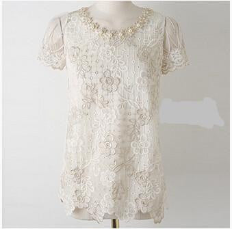 Style Female Shirt Chiffon Blouses Women Plus Size Lace Tops VestidosDe Renda Roupas