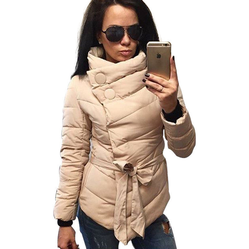 Online discount shop Australia - Down jacket women duck down coat irrgeular high collar with belt parkas for women  3 colors warm outerwear coats