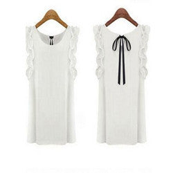 Online discount shop Australia - Collar Shirt Women Sleeve Shirt Lotus Leaf Pullover Bow Chiffon Shirt Office Women's Chiffon short sleeve New Design