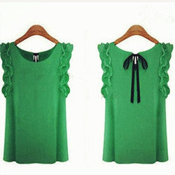 Online discount shop Australia - Collar Shirt Women Sleeve Shirt Lotus Leaf Pullover Bow Chiffon Shirt Office Women's Chiffon short sleeve New Design
