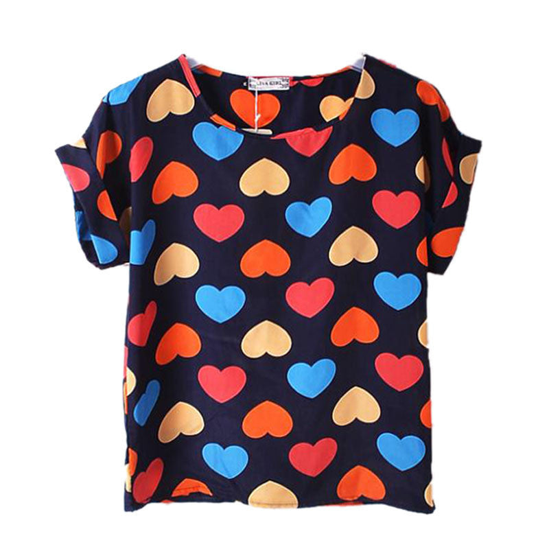 Online discount shop Australia - Loose Chiffon T-Shirt Women Tops Girl Chiffon Loose  Tee Multicolor T-Shirts