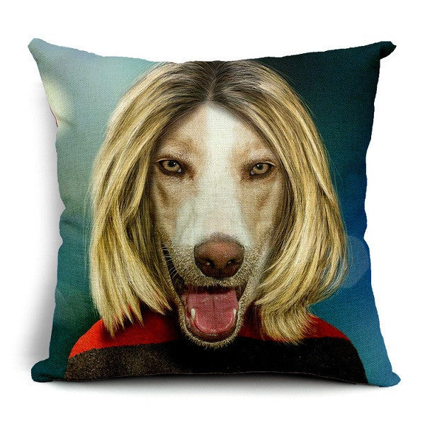Personality Fashion Animal Creative Dog and Cat Imitate Star Show 3D decorative pillow Throw pillow covers Home